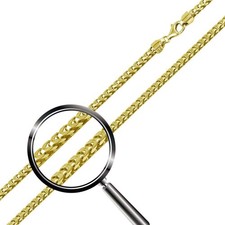 .925 Sterling Silver Gold Square Franco Chain 1.3mm-3.7mm High Polish picture