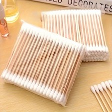 100Pcs Pure Cotton Swabs, Soft Disposable Applicators for Face, Ears & Makeup picture
