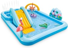Inflatable Jungle Adventure Kiddie Pool Water Slide Splash Pad for Toddlers picture