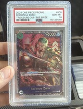 Bandai 2024 One Piece CCG Roronoa Zoro Treasure Cup ST12-008 Holo ENG PSA 10 picture