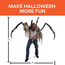 Animated Dr. Fangor Spider Monster Halloween Animatronic 7 Ft Prop Decoration picture