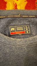 Russell Athletic Crewneck Sweatshirt Mens L Royal Blue Zip Pocket picture