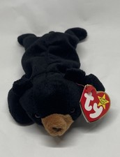 Ty Beanie Baby BLACKIE the bear Retired Vintage 1994 Mint with Errors picture