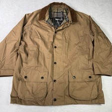 Barbour Vintage Beaufort Wax Jacket XL Brown Lightweight Hooded Flannel Lined picture