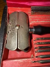 ANTIQUE VICTORIAN EVER-READY LATHER CATCHER SAFETY RAZOR WOOD HANDLE 12 BLADES picture