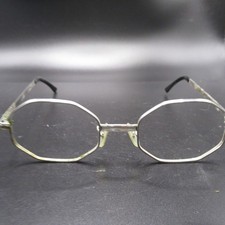 Vintage Art Craft Eyeglass Frames Silver Octagon Full Rim 48-20-120 Unisex picture