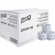 Genuine Joe Standard Embossed 2-Ply Toilet Paper, 96 Rolls, 400 Sheets per Roll picture