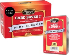 1 BOX(200) CARD SAVER 1 SEMI RIGID CARD HOLDERS PLUS 200 SOFT SLEEVES picture