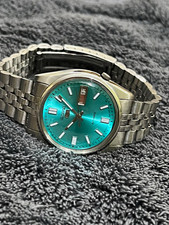 Seiko 5 Automatic Blue Dial Day/Date Fixed Bezel Steel Bracelet Watch picture