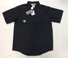 Proedge Texas A&M Men's Short Sleeve Button Down Shirt, Black, Choose Size picture