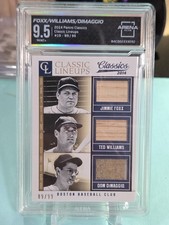 Foxx Williams Dimaggio 2014 Panini Classics Game Used Bats Jersey Graded 9.5  picture