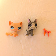 Littlest Pet Shop cat #855 and Boston Terrier #857 only see full description picture