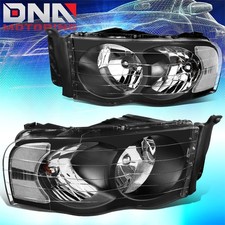 FOR 2002-2005 DODGE RAM 1500 2500 BLACK HOUSING CLEAR EURO CRYSTAL HEADLIGHTS picture