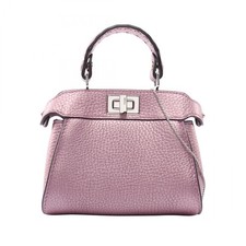 FENDI Peekaboo Nano Shoulder Crossbody Handbag 7AS294 leather Pink Used Women picture