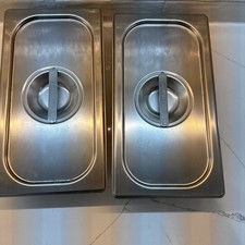 Lot of 2 Vollrath Stainless Steel 2.6 Qt W/lids Commercial Steam Table Pans picture
