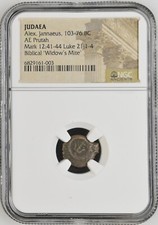 Widows Mite Ancient Coin NGC Certified * High Grade * Judean Prutah (103-76 BC) picture