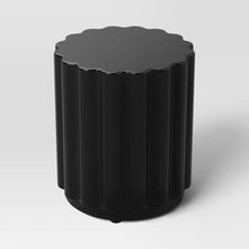 Scalloped Round Side Table Black - Room Essentials picture