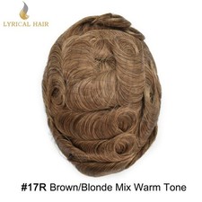 Ultra Thin Full PU Mens Toupee Human Hair Skin Base Replacement Hairpiece System picture