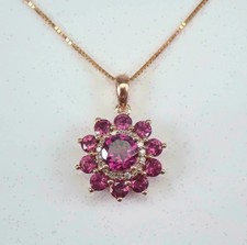 2.4Ct Art Deco Style Lab Created Ruby & Diamond Wedding Gift 14K Gold FN Pendant picture