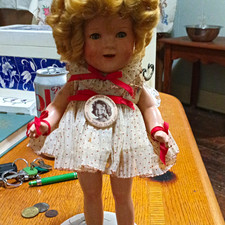 RARE 1934 Ideal Composition Shirley Temple Doll 11” - ALL ORIGINAL W/ Pin & NRA picture