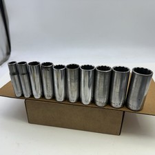 Vintage Craftsman Mostly V  1/2” Dr Deep Socket Set SAE 12pt USA 10pc Mix Lot picture