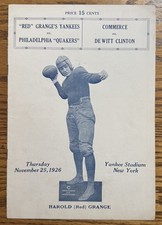 1926 AFL FOOTBALL GAME PROGRAM - PHILADELPHIA QUAKERS & RED GRANGE NY YANKEES picture