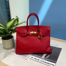 Hermes Birkin 35 Red Epsom Leather Gold Hardware Top Handle Handbag picture