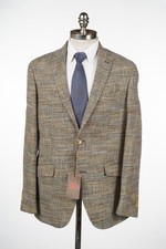 ETRO Green Multi Color Sport Coat Tweed Cotton Wool Slim Fit Blazer 44 R (EU 54) picture