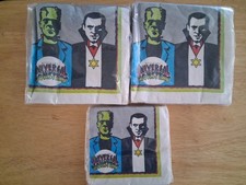 Vtg. Universal Monster  16ct Beverage Napkins & 2 16 ct. Luncheon napkins picture