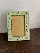 Vintage Pastel Green Baby Picture Frame Silver Baby Chamrs Nursery Décor 4 x 6 picture