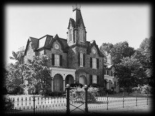 HOUSE PLANS - stone mansion, Tudor-Gothic style, porches, tower, 6+ bedrooms picture
