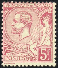 Monaco Stamps # 28 MH VF Scott Value $200.00 picture