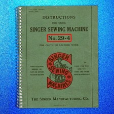 SINGER 29-4 Sewing Machine Manual - LOOP BINDING - TOUGH COVERING - FULL COLOR picture