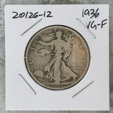 1936 US Walking Liberty Half Dollar 90% Silver VG-F #20126-12 picture