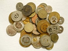 Lot of 50 different transit tokens - read description picture