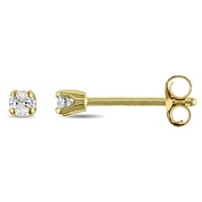 AMOUR 1/10 CT TW Diamond Stud Earrings In 14K Yellow Gold picture