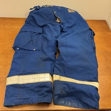 VINTAGE Morning Pride Firefighter Pants 40x28 Blue Turnout Bunker Pant Lined picture