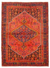 Vintage Hand-Knotted Area Rug 4'10