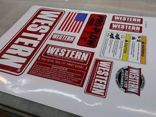 Pro Western Snow Plow DECALS All sizes avail. NEW 10 Piece Decal 7.6 kit (WBKOS) picture