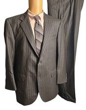 Coppley 1883 Savile Row Men's Suit 43R Chalk Line Stripe Made Canada picture