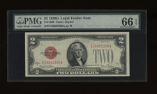 DBR 1928-G $2 Legal Fr. 1508 EA Block Gem PMG 66 EPQ Serial E26655308A picture