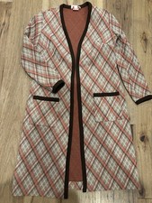 vintage 1960s–1970s Kay Windsor plaid sweater coat / duster cardigan picture
