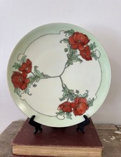 Antique Sevres Bavaria Poppy Plate Hand Painted 10
