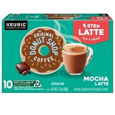 The Original Donut Shop, One Step Mocha Latte Flavored K-Cup Coffee Pods, 10 Cou picture
