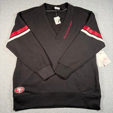 Champion San Francisco 49ers V-Neck Sweatshirt Black Red Small NWT picture