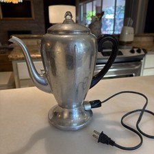Vintage MIRRO Art Deco Electric Coffee Percolator 8 Cup Aluminum USA picture