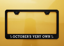 October's Very Own OVO License Plate Frame - Black Powder Coated Metal picture