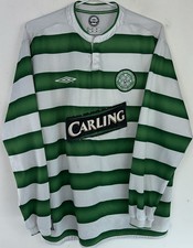 RARE Glasgow Celtic FC 2003 Long Sleeve Home Football Soccer Jersey Mens Large picture