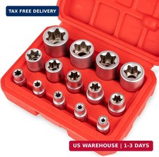 14-Piece E-TORX Socket Set - Female Torx Socket Set, Ultimate Torque Star So... picture