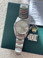 Rolex Date 1500 34mm silver sigma dial 1970s  with box picture